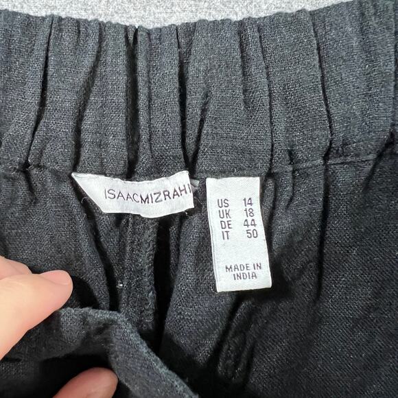 Isaac Mizrahi Live! Regular Linen Blend Pants Black, Reg 14 - Picture 3 of 8